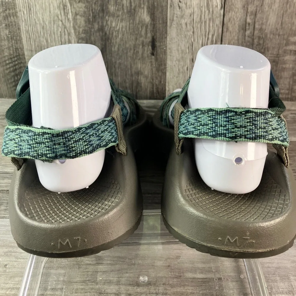 Chaco Z/Cloud 2 Mens 7 Sport Sandals Green Blue Toe Loop Hiking Shoes J106173